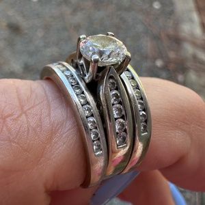 Wedding band engagement ring optional anniversary band